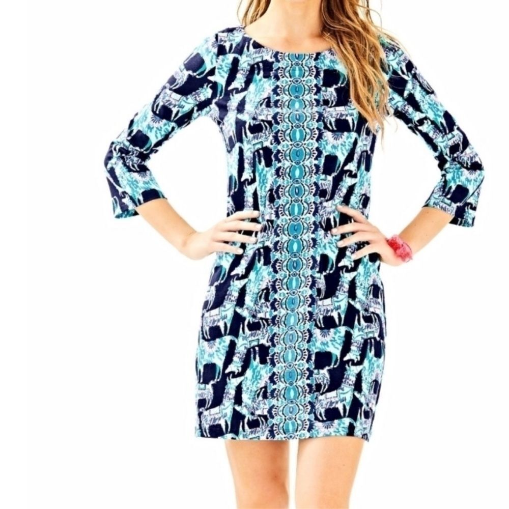 Lilly Pulitzer Women's Bay Shift Dress in Alpaca Your Bags Print Size Small